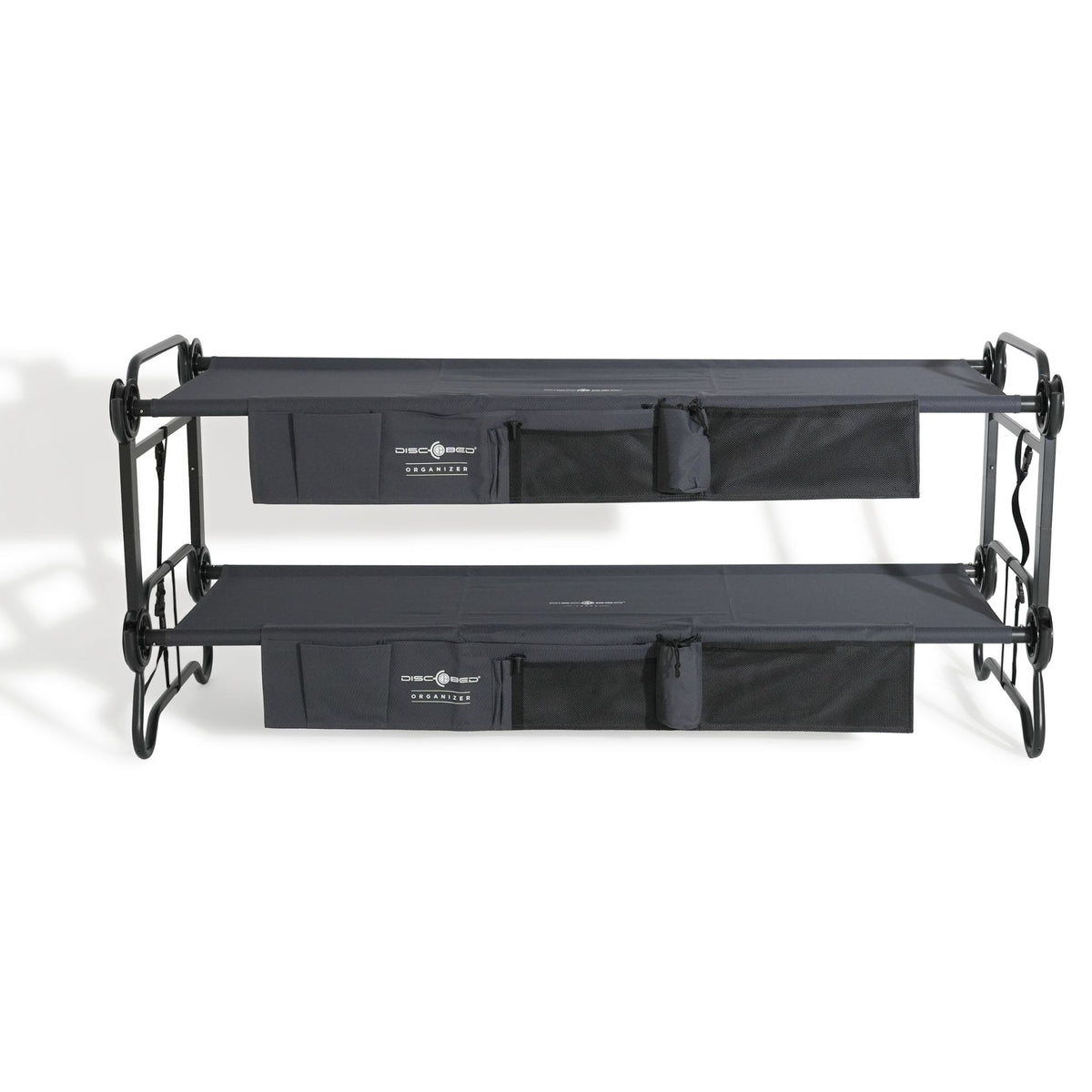 Disc-O-Bed L Bunk Bed with Side Organisers Charcoal