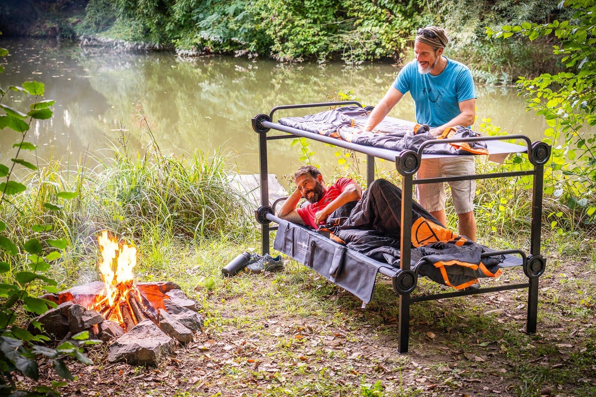 Disc-O-Bed camping bed outdoors