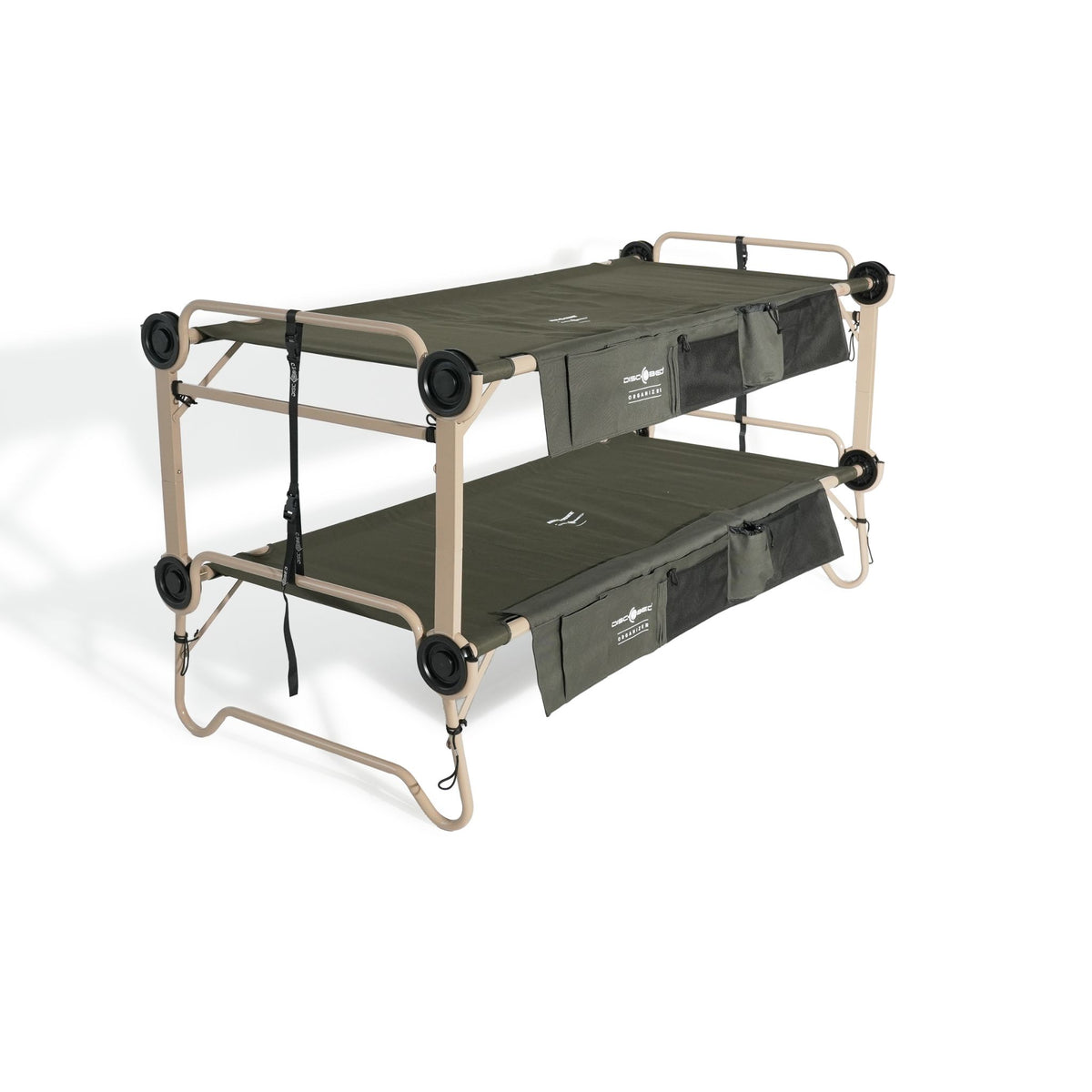 Arm-O-Bunk Bunk Bed with Side Organisers - Olive Green