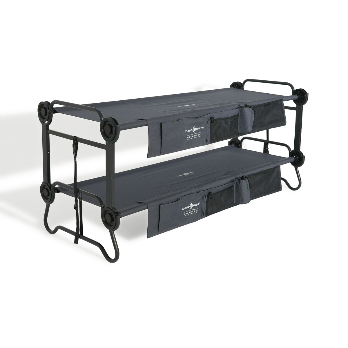 Disc-O-Bed L Bunk Bed with Side Organisers Charcoal