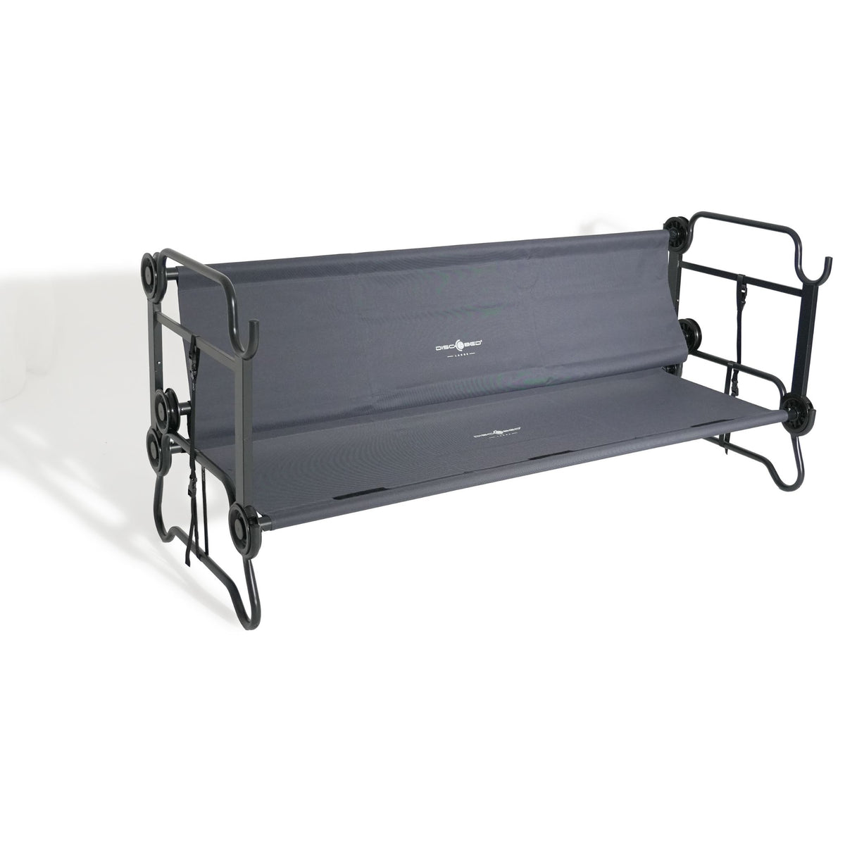 Disc-O-Bed L Bunk Bed with Side Organisers Charcoal
