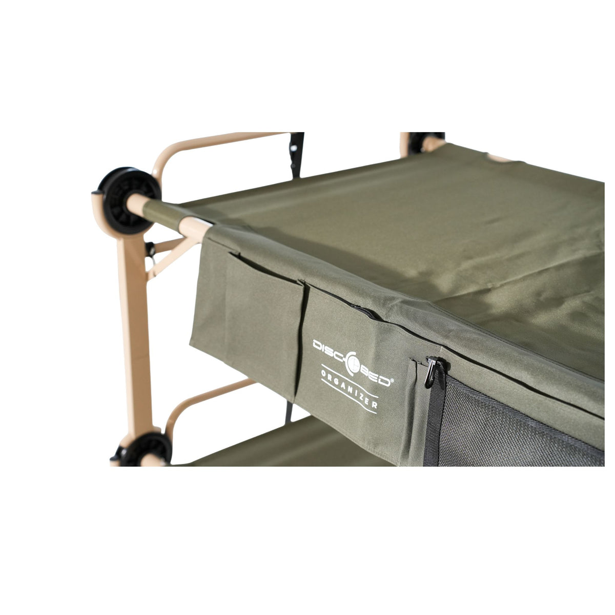 Arm-O-Bunk Bunk Bed with Side Organisers - Olive Green